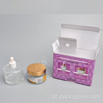 Caixa de embalagem de kit facial para cuidados com a pele para soro